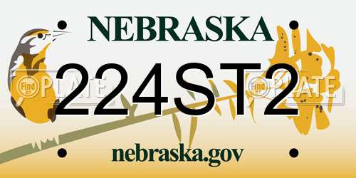 224ST2 Nebraska License Plate