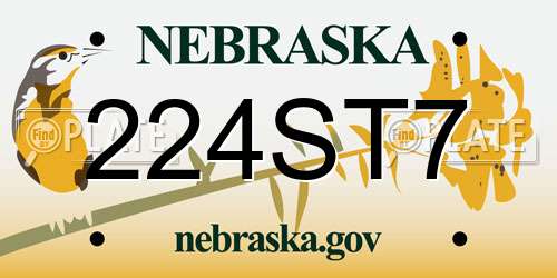 224ST7 Nebraska License Plate