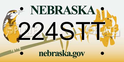 224STT Nebraska License Plate