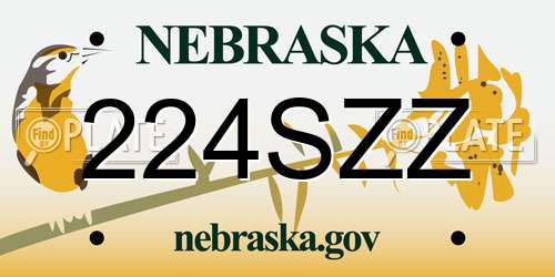 224SZZ Nebraska License Plate