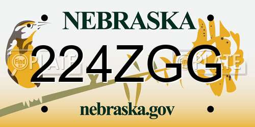 224ZGG Nebraska License Plate