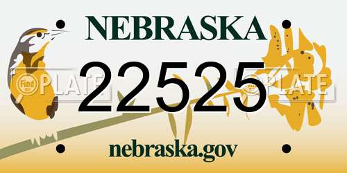22525 Nebraska License Plate