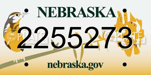 2255273 Nebraska License Plate