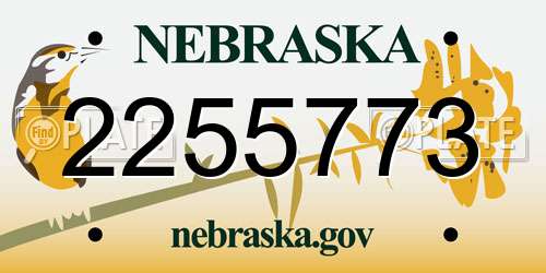 2255773 Nebraska License Plate