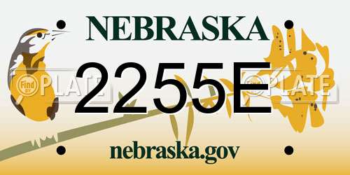 2255E Nebraska License Plate