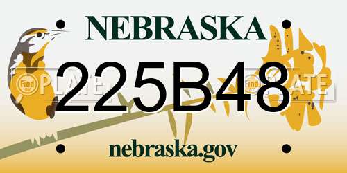225B48 Nebraska License Plate