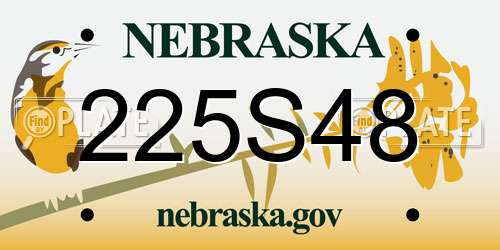 225S48 Nebraska License Plate