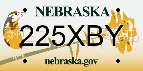 225XBY Nebraska License Plate