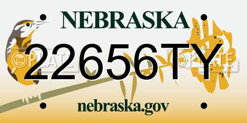 22656TY Nebraska License Plate
