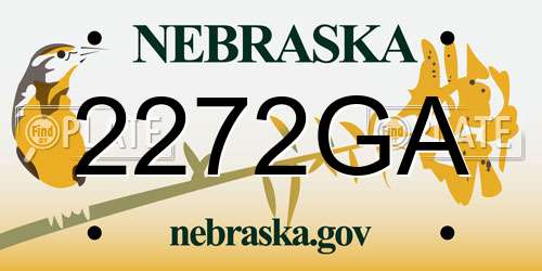 2272GA Nebraska License Plate