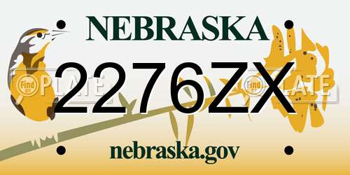 2276ZX Nebraska License Plate