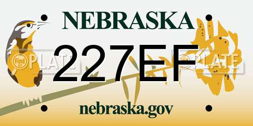 227EF Nebraska License Plate