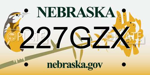 227GZX Nebraska License Plate