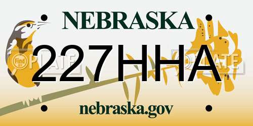 227HHA Nebraska License Plate