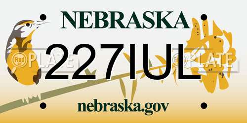 227IUL Nebraska License Plate