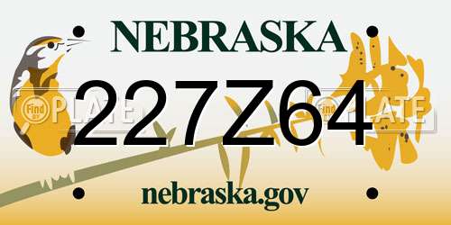 227Z64 Nebraska License Plate