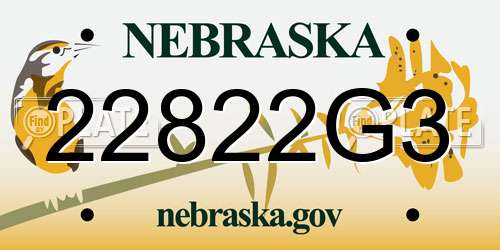 22822G3 Nebraska License Plate