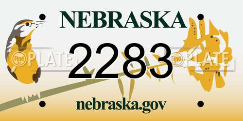 2283 Nebraska License Plate