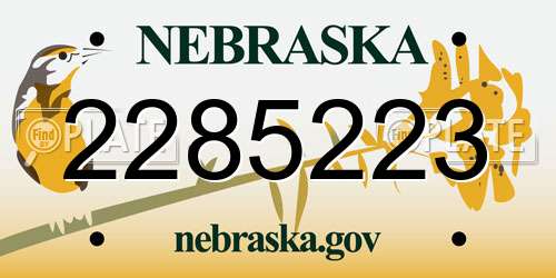 2285223 Nebraska License Plate