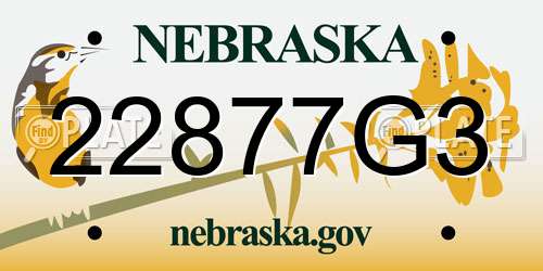 22877G3 Nebraska License Plate