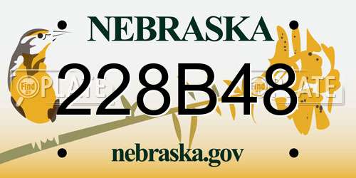 228B48 Nebraska License Plate
