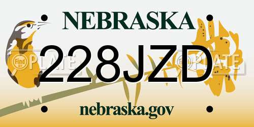 228JZD Nebraska License Plate