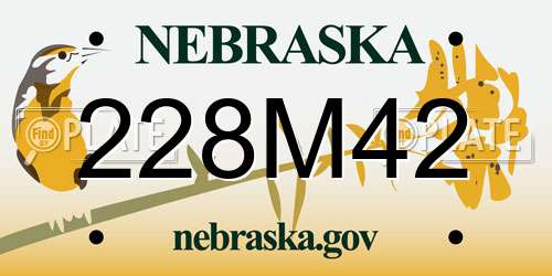 228M42 Nebraska License Plate