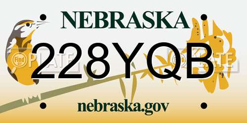 228YQB Nebraska License Plate