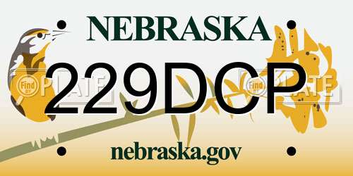 229DCP Nebraska License Plate
