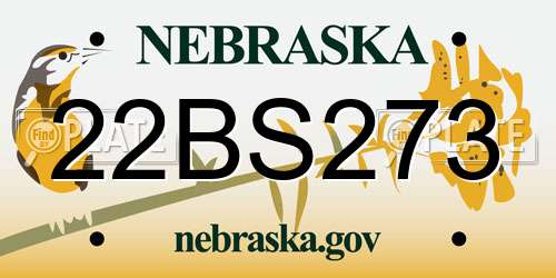 22BS273 Nebraska License Plate