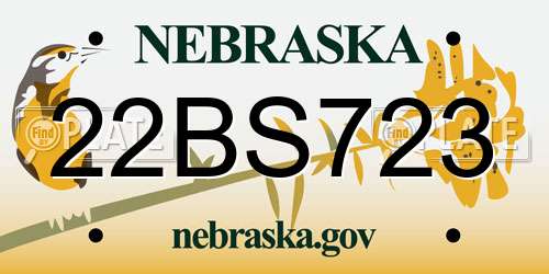 22BS723 Nebraska License Plate