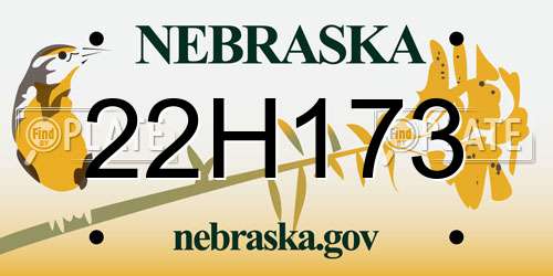 22H173 Nebraska License Plate