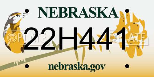 22H441 Nebraska License Plate