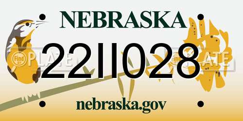 22II028 Nebraska License Plate