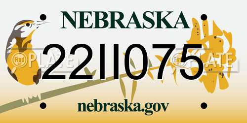22II075 Nebraska License Plate