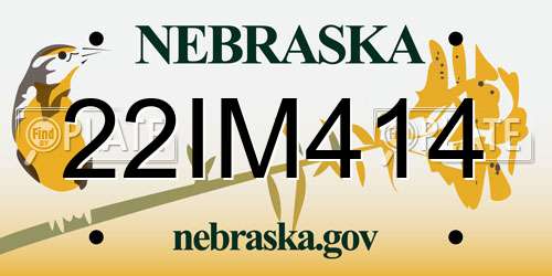 22IM414 Nebraska License Plate