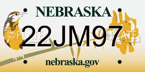 22JM97 Nebraska License Plate