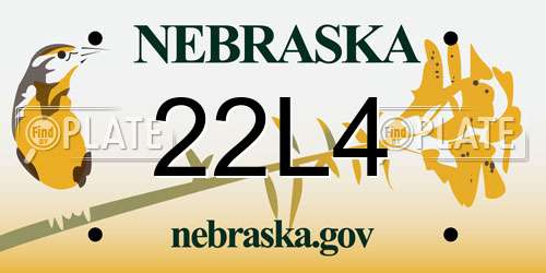 22L4 Nebraska License Plate