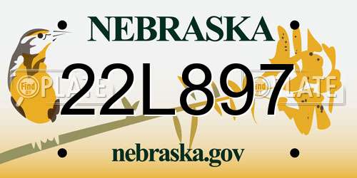 22L897 Nebraska License Plate