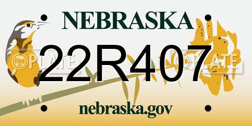 22R407 Nebraska License Plate