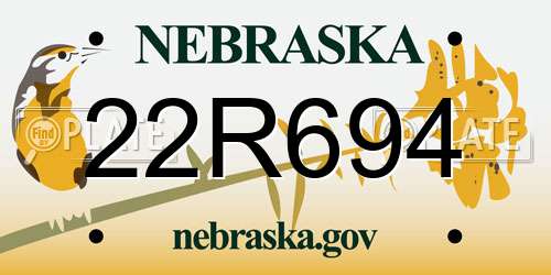 22R694 Nebraska License Plate