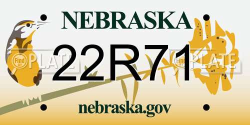 22R71 Nebraska License Plate