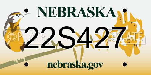 22S427 Nebraska License Plate