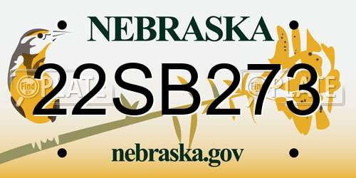 22SB273 Nebraska License Plate
