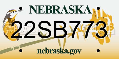 22SB773 Nebraska License Plate