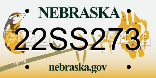 22SS273 Nebraska License Plate