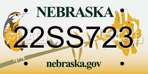 22SS723 Nebraska License Plate