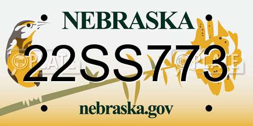 22SS773 Nebraska License Plate