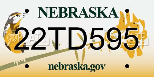 22TD595 Nebraska License Plate