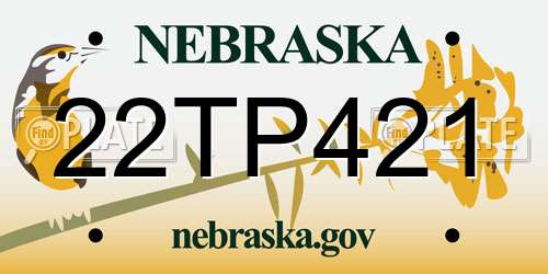 22TP421 Nebraska License Plate